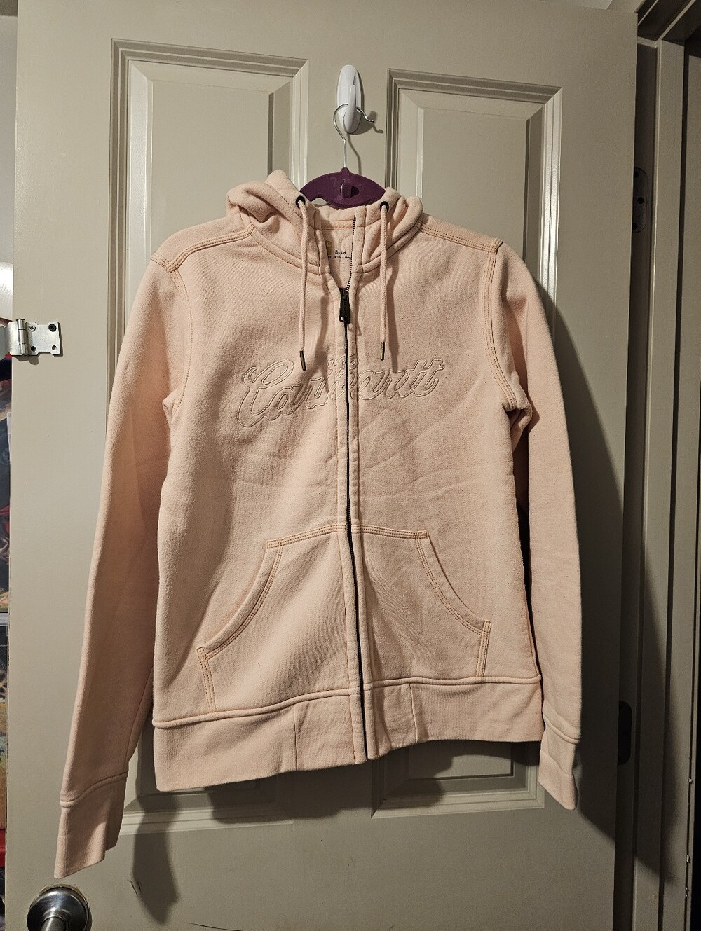 Carhartt Women’s Pale Pink Full-Zip Hoodie Jacket S